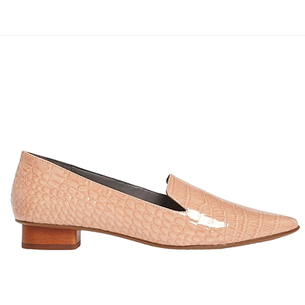 New w/Box Vince Camuto Kikie Genuine Leather Croc Embossed Slip-On Loafers - Picture 2 of 5